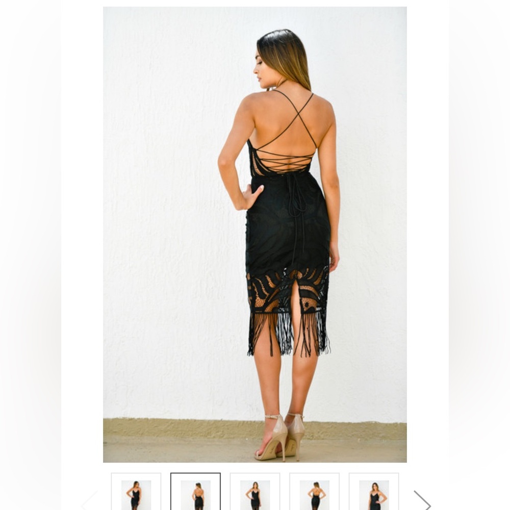 Black Cocktail Dress - Picture 2 of 5
